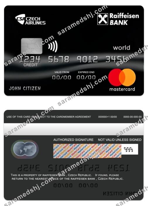 Czech Republic Raiffeisen bank world mastercard